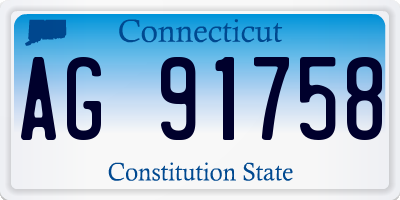 CT license plate AG91758