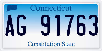 CT license plate AG91763