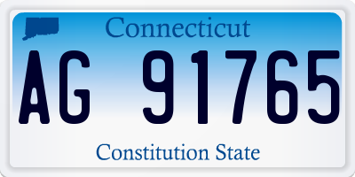 CT license plate AG91765