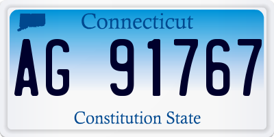 CT license plate AG91767