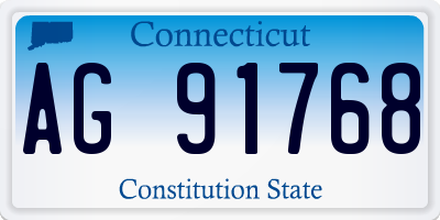 CT license plate AG91768