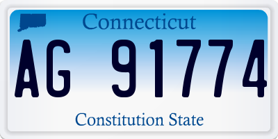 CT license plate AG91774