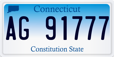CT license plate AG91777