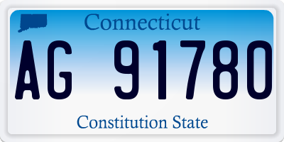 CT license plate AG91780