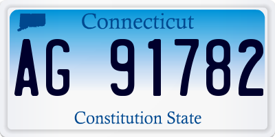 CT license plate AG91782