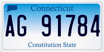CT license plate AG91784