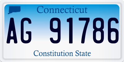 CT license plate AG91786