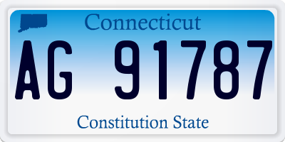 CT license plate AG91787