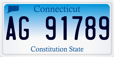 CT license plate AG91789
