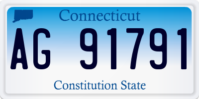 CT license plate AG91791