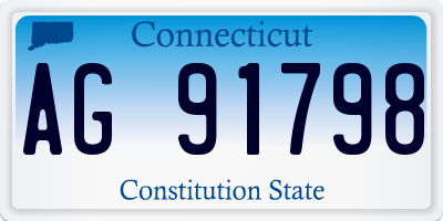 CT license plate AG91798