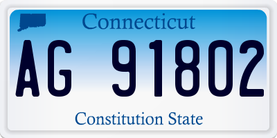 CT license plate AG91802