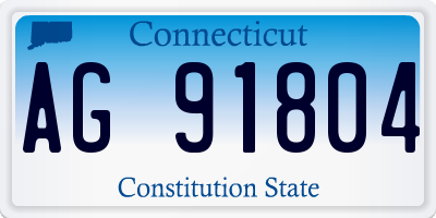 CT license plate AG91804