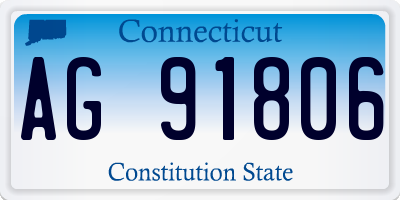 CT license plate AG91806