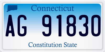 CT license plate AG91830