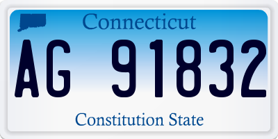 CT license plate AG91832