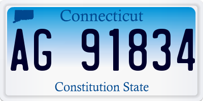 CT license plate AG91834