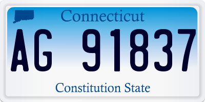 CT license plate AG91837