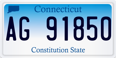 CT license plate AG91850