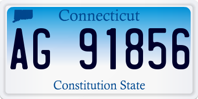 CT license plate AG91856