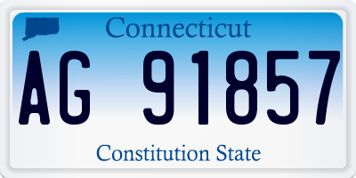 CT license plate AG91857