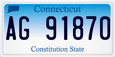 CT license plate AG91870