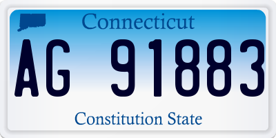 CT license plate AG91883