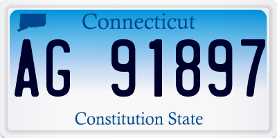 CT license plate AG91897