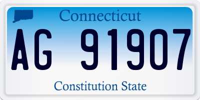 CT license plate AG91907
