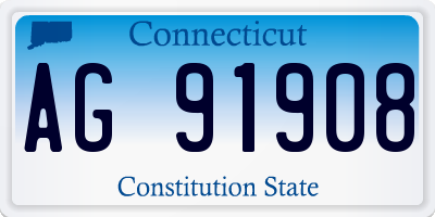 CT license plate AG91908