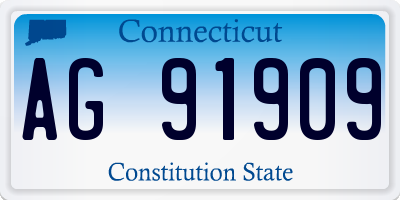 CT license plate AG91909