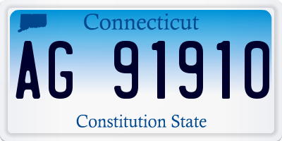 CT license plate AG91910