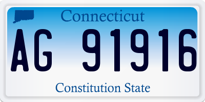 CT license plate AG91916