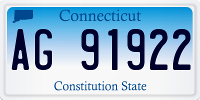 CT license plate AG91922