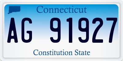 CT license plate AG91927