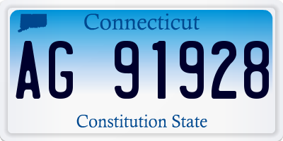 CT license plate AG91928