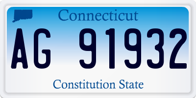 CT license plate AG91932