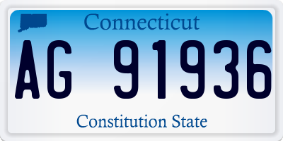 CT license plate AG91936