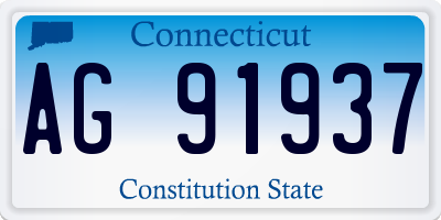 CT license plate AG91937