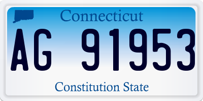 CT license plate AG91953