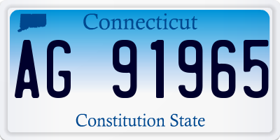 CT license plate AG91965