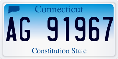 CT license plate AG91967