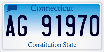 CT license plate AG91970