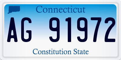 CT license plate AG91972