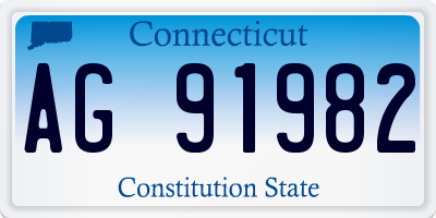 CT license plate AG91982