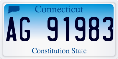CT license plate AG91983