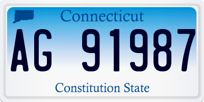 CT license plate AG91987