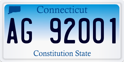 CT license plate AG92001