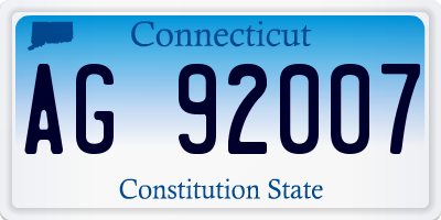 CT license plate AG92007