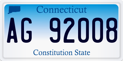 CT license plate AG92008